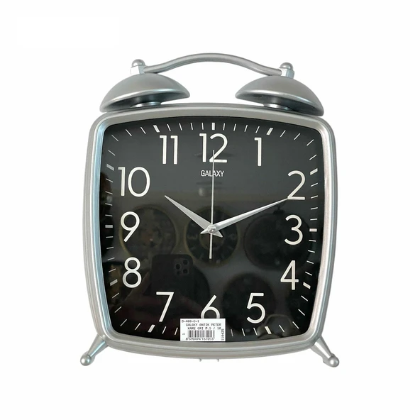 Dekoratif Masa ve Duvar Saati Peter Saat Gri Renk 30 CM ürün görseli