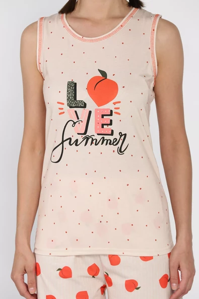 Taş Kadın Baskılı Şortlu Pijama Takımı - 3