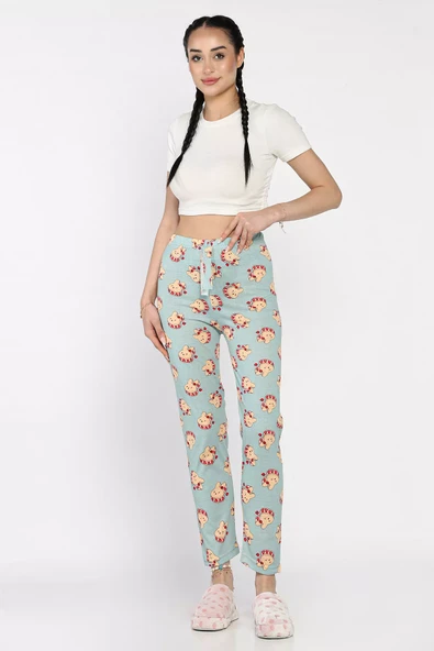 Mint Kadın Baskılı Bel Lastikli Pijama Altı - 2