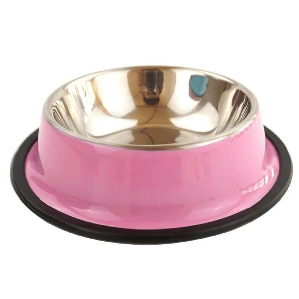 Kedi Köpek Paslanmaz Renkli Çelik Mama Kabı 16 cm - 4