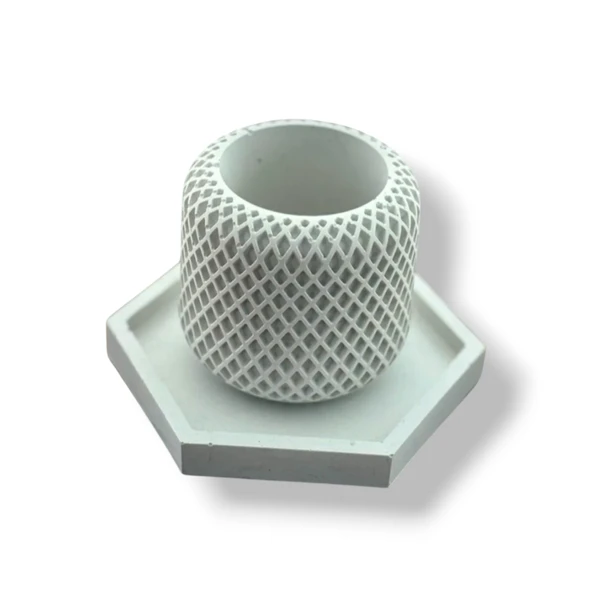 Dekoratif Desenli Vazo, çiçeklik ,mumluk ürün görseli 1