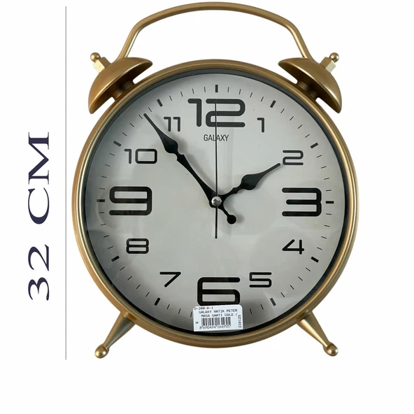 Dekoratif Masa ve Duvar Saati Peter Saat Gold Renk - Resim 3