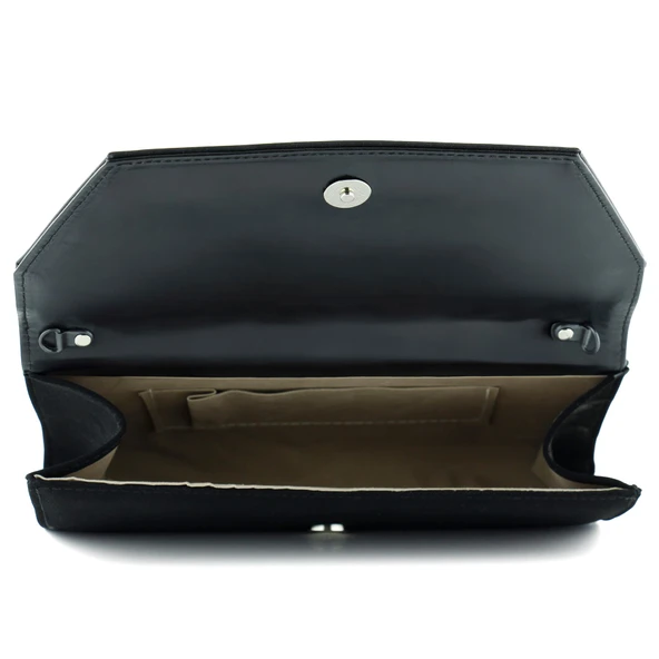 Erkan Saçmacı Siyah Süet Zincir Askılı Manyetik Kapaklı İç Cepli Zarif Abiye El Çantası - 5