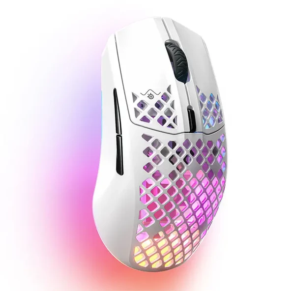 SteelSeries Aerox 3 Wireless 2022 Edition SSM62608 Snow 18000 CPI 6 Tuş RGB Optik Kablosuz Gaming (Oyuncu) Mouse - Beyaz - 4