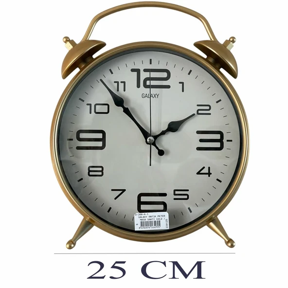 Dekoratif Masa ve Duvar Saati Peter Saat Gold Renk - Resim 2