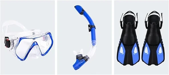 Techtic Paletli Şnorkel Seti Tüplü Dalış Ekipmanları Yüzgeç Dalış Gözlüğü Seti 37-41(S-M)42-47(L-XL) - 3