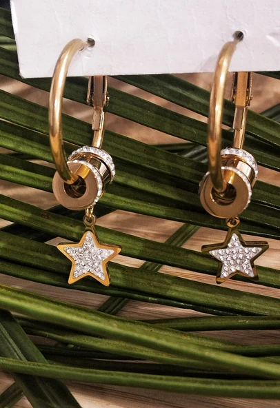 Monalisa Home Gold Lüks Figürlü Gösterişli Sallantılı Küpe ürün görseli 1