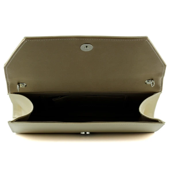 Erkan Saçmacı Ten Saten Zincir Askılı Manyetik Kapaklı İç Cepli Zarif Abiye El Çantası - 3