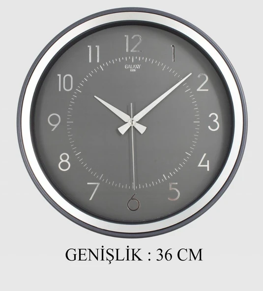 Dekoratif Duvar Saati Füme Gri 36 CM - 2