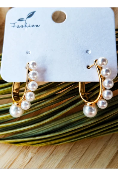 Monalisa Home  Lüks  Figürlü Gösterişli İncili  Küpe ürün görseli 1