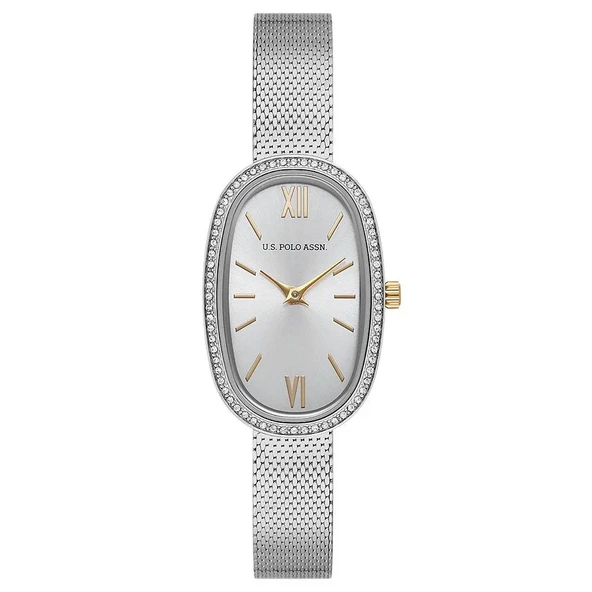 U.S. POLO ASSN. USPA2106-01 HASIR KORDON TAŞLI OVAL KADIN KOL SAATİ ürün görseli 1