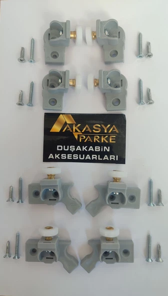 DUŞAKABİN TEKER SETİ BELLA SERİSİ KÖŞE GİRİŞLİ ( KARE) DUŞAKABİNLER GRİ RENK - Resim 2