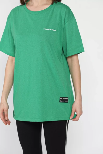 Yeşil Kadın Bisiklet Yaka Tişört Tayt İkili Takım (m-l-xl Uyumludur) - 4
