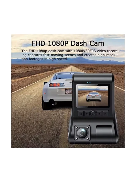 1080P Full Hd 3 Kameralı Hafıza Kartına Kayıtlı Hareket Algılamalı Araç Kamerası - Resim 3