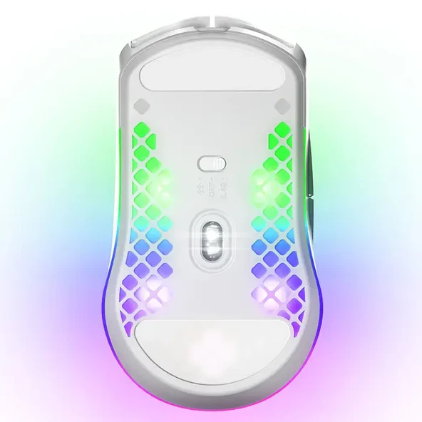 SteelSeries Aerox 3 Wireless 2022 Edition SSM62608 Snow 18000 CPI 6 Tuş RGB Optik Kablosuz Gaming (Oyuncu) Mouse - Beyaz - 5