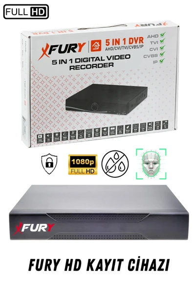 FURY 16 Kameralı Ip Güvenlik Kamerası Seti 4mp Gece Renkli Su Geçirmez 1506 250GB - Resim 5