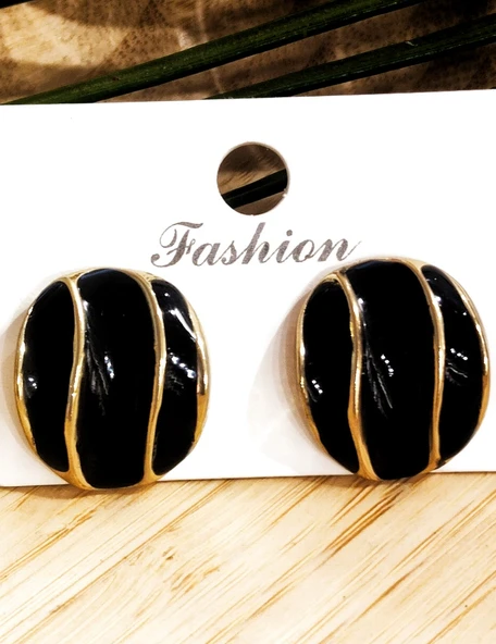 Monalisa Home Siyah Lüks Figürlü Gösterişli Küpe ürün görseli 1