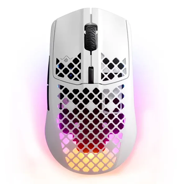 SteelSeries Aerox 3 Wireless 2022 Edition SSM62608 Snow 18000 CPI 6 Tuş RGB Optik Kablosuz Gaming (Oyuncu) Mouse - Beyaz