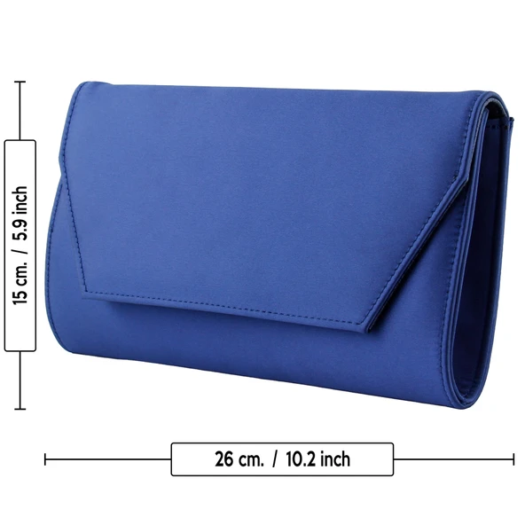 Erkan Saçmacı Lacivert Saten Zincir Askılı Manyetik Kapaklı İç Cepli Zarif Abiye El Çantası - 4