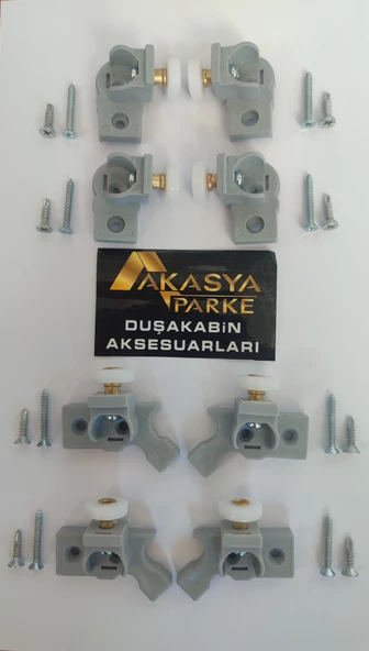 DUŞAKABİN TEKER SETİ BELLA SERİSİ KÖŞE GİRİŞLİ ( KARE) DUŞAKABİNLER GRİ RENK ürün görseli