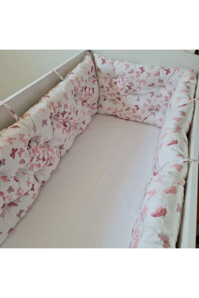 60x100 Beşik Kenar Koruma - 40cm Yükseklik - %100 Pamuk Kumaş - Antialerjik - Yıkanabilir ürün görseli