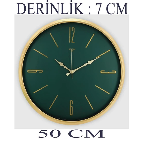 Dekoratif Duvar Saati Gold 50 CM - 3
