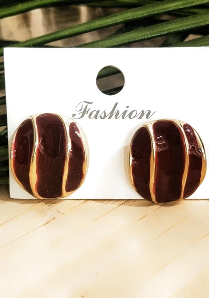 Monalisa Home Bordo Lüks Figürlü Gösterişli Küpe ürün görseli