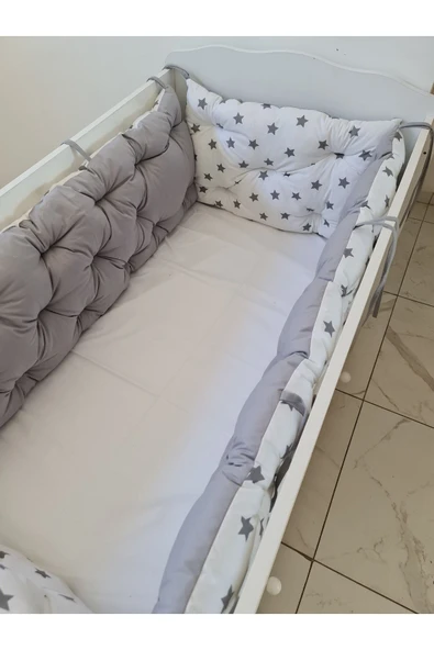 60 x 120 - Bebek Beşik Kenar Koruma Takımı - 40 cm Yükseklik, Yıkanabilir - 2