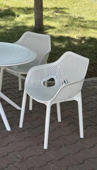 Beyaz Royal 4 Adet Sandalye Koltuk Rahatlığı A Plus Yeni Sezon Rattan Bahçe Teras Balkon sandalyesi - 2