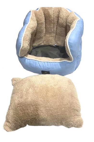 Süslüpati Kullanışlı Yıkanabilir Kumaş Silikon Elyaf Dolgulu Kedi Köpek Yatağı 45Cm - 2