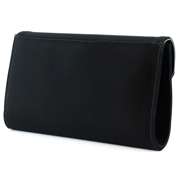 Erkan Saçmacı Siyah Süet Zincir Askılı Manyetik Kapaklı İç Cepli Zarif Abiye El Çantası - 4