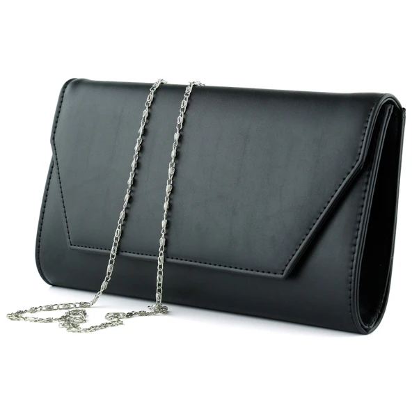 Erkan Saçmacı Siyah Zincir Askılı Manyetik Kapaklı İç Cepli Zarif Abiye El Çantası - 3