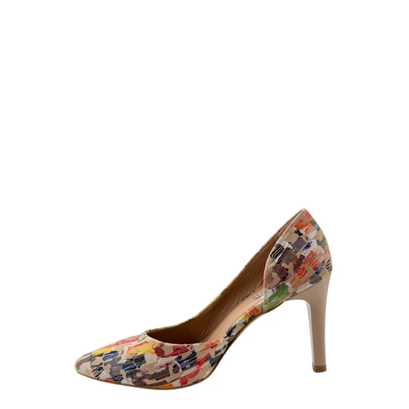 Hobby 27448 Baskılı Deri Stiletto Kadın Ayakkabı - 16