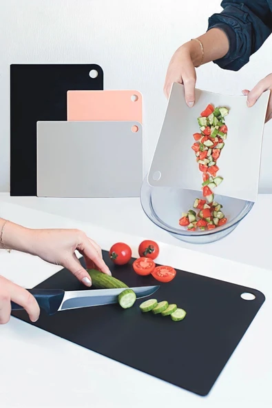 Te-138 Kesme Tahtası Seti Plastik Kesme Tahtası Esnek Kesme Tahtası Seti Doğrama Tahtası Seti - Resim 4