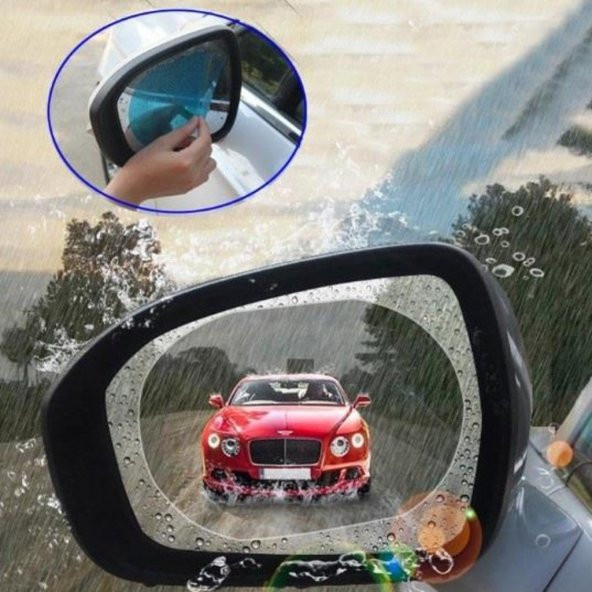 Cam Yağmur Su Kaydırıcı Buğu Önleyici Oto Dış Dikiz Ayna Film - 2