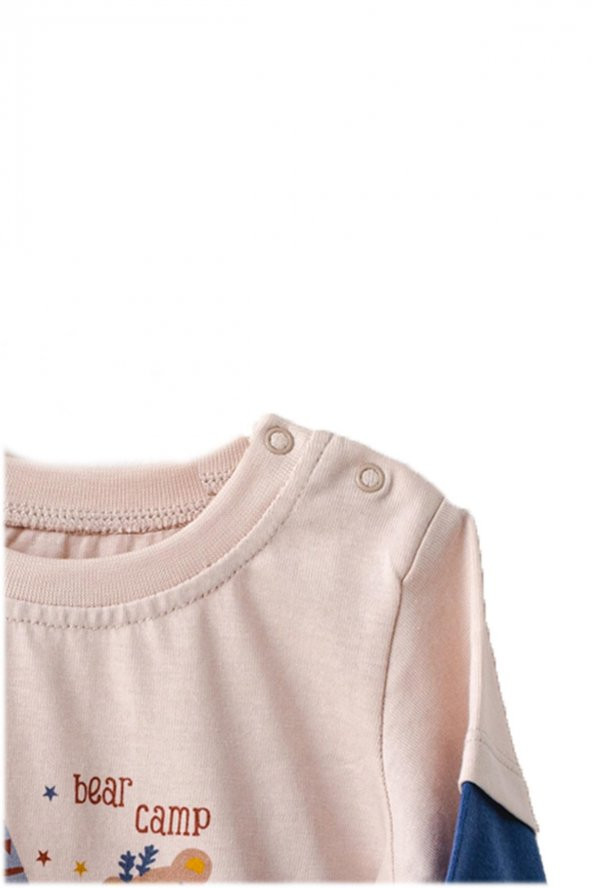 Andywawa Bear Camp Erkek Bebek Mavi Tshirt AC21081 - 3