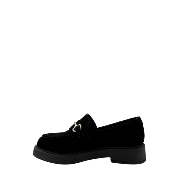 Disparita 257002 Hakiki Deri Loafer Kadın Ayakkabı Metal Tokalı - 12