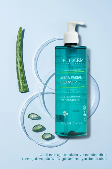 Optiderm Yüz ve Cilt Temizleme Jeli Kuru ve Normal Ciltler 400ml - 4