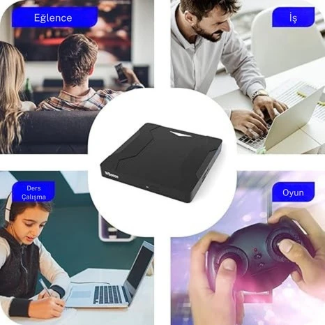 TechTic Harici DVD Sürücüsü USB 3.0 Type-C Sessiz CD Dvd Okuma Çok Fonksiyonlu MikroSD Kart SD Kart - Resim 9