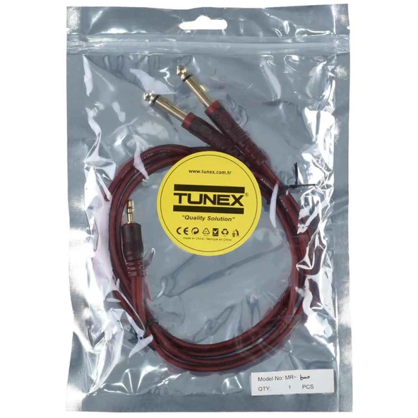 TUNEX 3,5 Mm St 2X6,3 Mm Mono ERKek 1,5 Mt Slikonl MR-600 - Resim 3