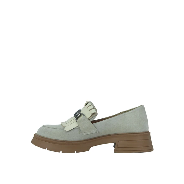 Disparita 257003 Hakiki Deri Loafer Kadın Ayakkabı Tokalı Fırfırlı - Resim 4