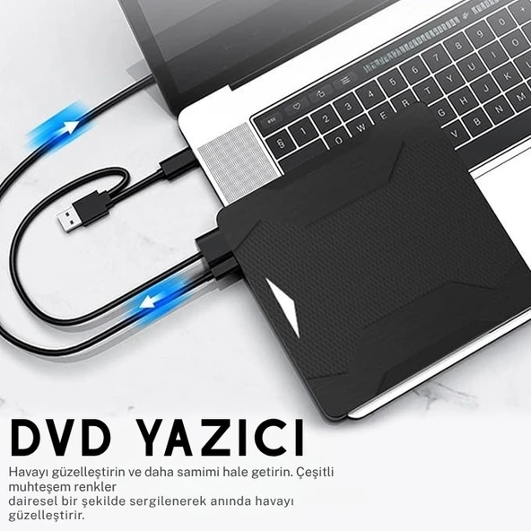 TechTic Harici DVD Sürücüsü USB 3.0 Type-C Sessiz CD Dvd Okuma Çok Fonksiyonlu MikroSD Kart SD Kart - Resim 12