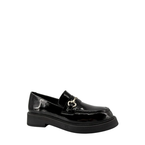 Disparita 257002 Hakiki Deri Loafer Kadın Ayakkabı Metal Tokalı - 6
