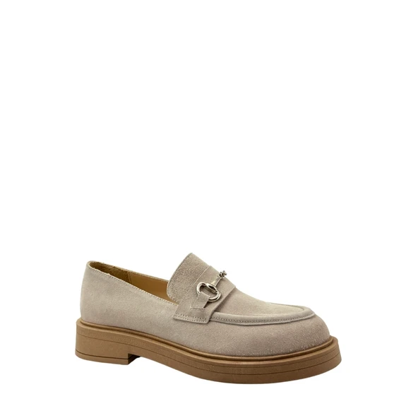 Disparita 257002 Hakiki Deri Loafer Kadın Ayakkabı Metal Tokalı - 2