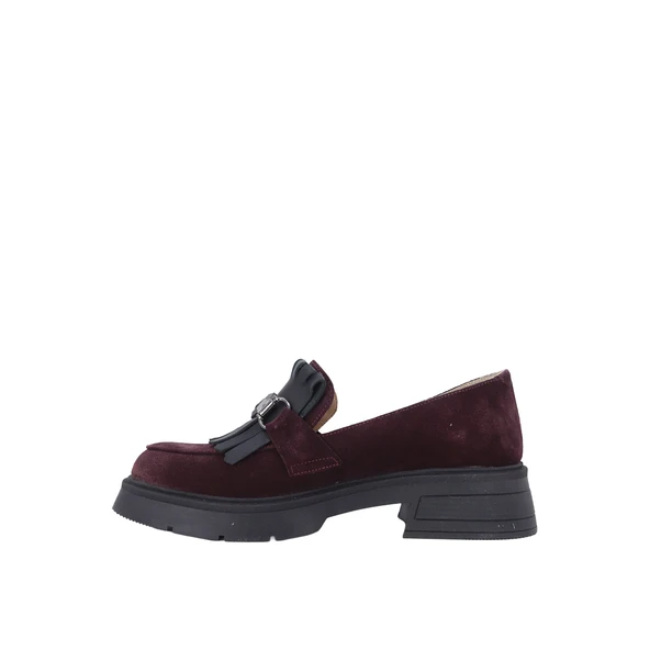 Disparita 257003 Hakiki Deri Loafer Kadın Ayakkabı Tokalı Fırfırlı - Resim 8