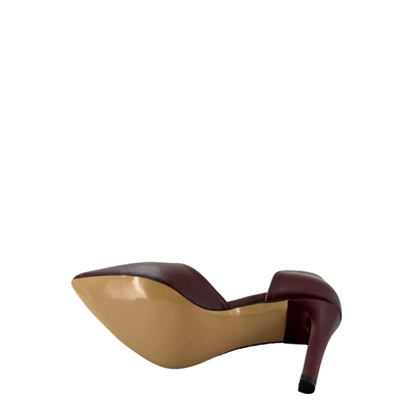 Hobby 26757 Deri Stiletto Kadın Ayakkabı File Detaylı - 3
