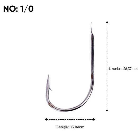 Olta İğnesi - Fishack 505 - No: 1/0  (1000'li Paket) - Resim 5