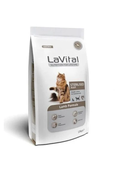 LaVital Kısırlaştırılmış Kuru Kedi Maması (Sterilised Adult) Kuzu Etli 1,5KG - 2