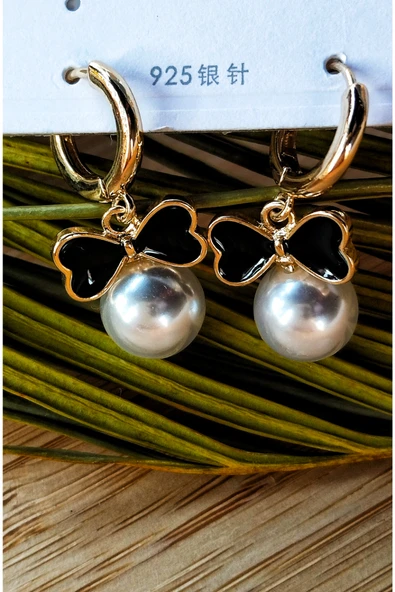 Monalisa Home Gold İncili Lüks Figürlü Gösterişli Küpe ürün görseli