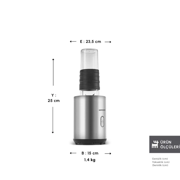 Karaca Smooth and Move Inox 350W Personal Kişisel Smoothie Blender - 2